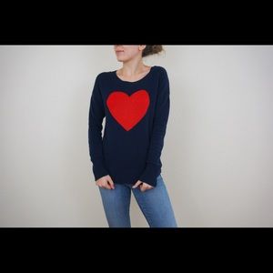 Blue Sweater with a red heart